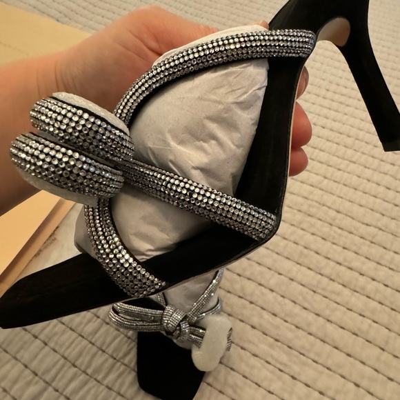 Loeffler Randall Margi Bow Crystal Knot Mule Sandals Size 7 - Picture 6 of 7